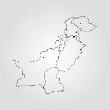 Map of Pakistan Stock Illustration