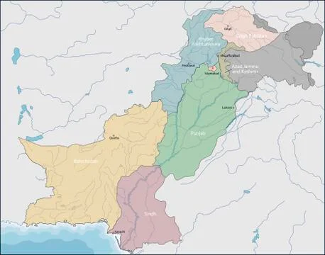 Map of Pakistan Stock Illustration