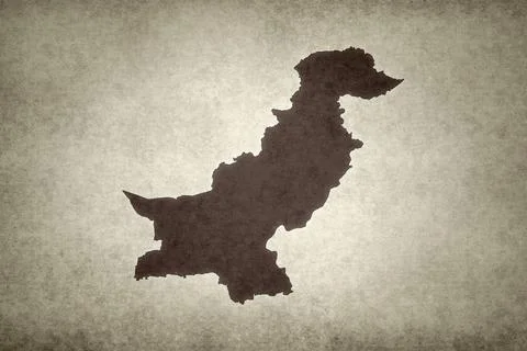 Map of Pakistan on a paper Stock Illustration