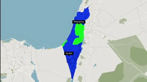 Map Of palestin Stock Footage 294082262