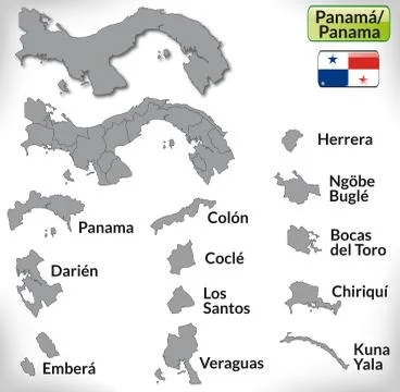Map of panama Stock Illustration