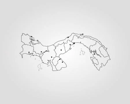 Map of Panama Stock Illustration