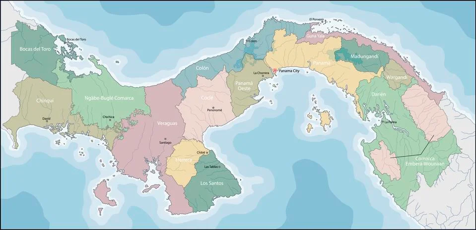 Map of Panama Stock Illustration