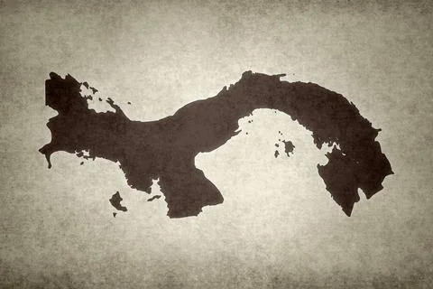 Map of Panama on a paper Stock Illustration