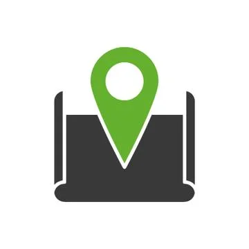 Map paper with pin pointer location Illustrazione stock