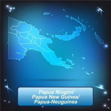 Map of papua new guinea with borders with bright colors Stock Illustration