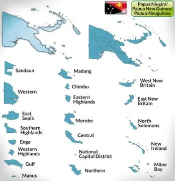 Map of papua new guinea Stock Illustration