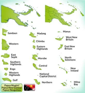 Map of papua new guinea Stock Illustration