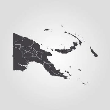 Map of Papua New Guinea Stock Illustration