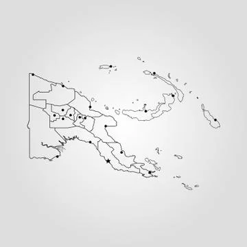 Map of Papua New Guinea Stock Illustration