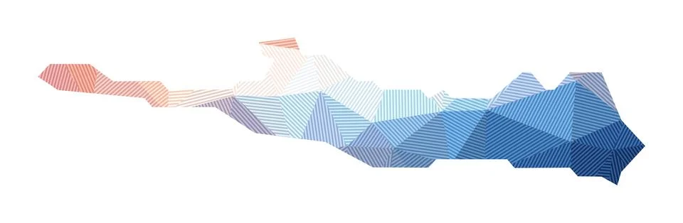 Map of Paradise Island. Low poly illustration of the island. Geometric desi.. Ilustración de archivo