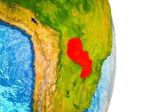 Map of Paraguay on 3D Earth イラスト素材