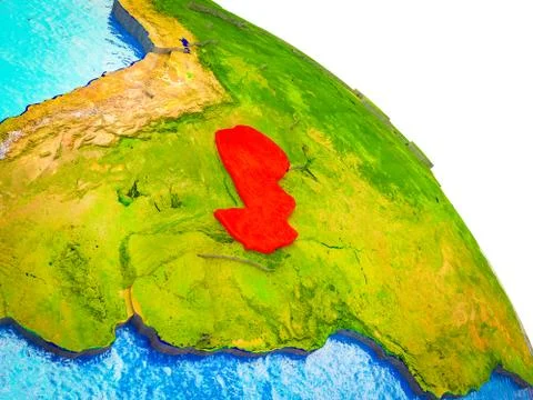 Map of Paraguay on 3D Earth Illustrazione stock