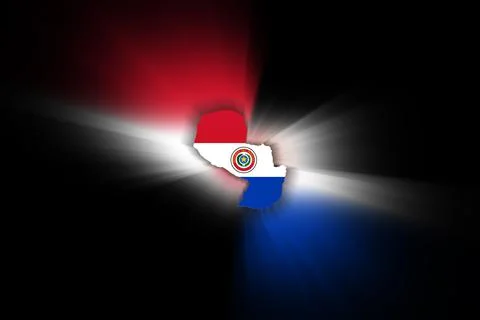 Map of Paraguay, on black background Illustrazione stock