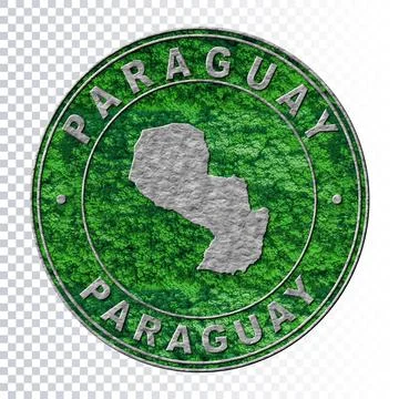 Map of Paraguay, Environment Concept, Co2 emission concept Ilustração Stock
