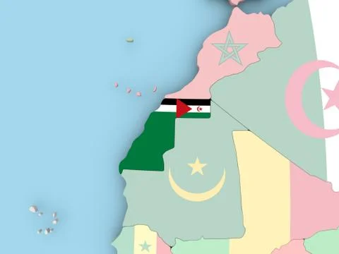 Map of Paraguay with flag on globe Illustrazione stock