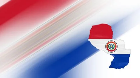 Map of Paraguay, flag map Illustrazione stock