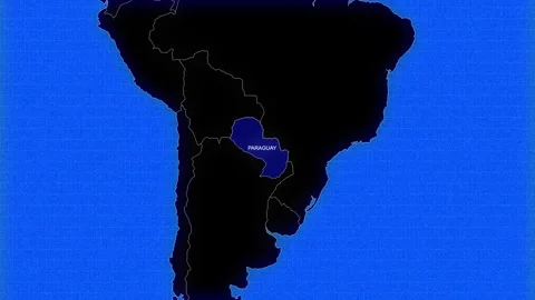 Map Of Paraguay Stock Footage 294575196