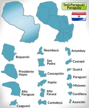 Map of paraguay Stock Illustration