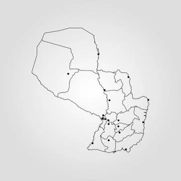Map of Paraguay Stock Illustration