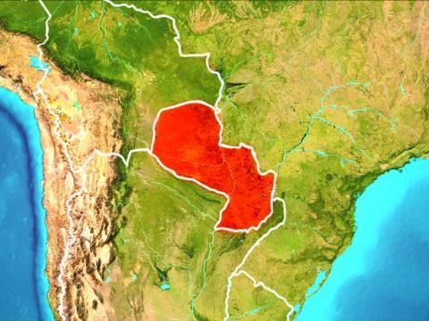 Map of Paraguay Illustrazione stock