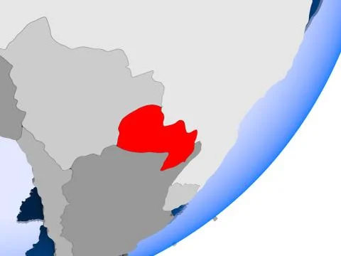 Map of Paraguay Stock Illustration