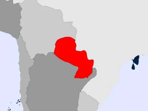 Map of Paraguay Ilustração Stock