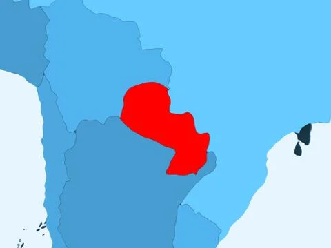 Map of Paraguay Stock Illustration