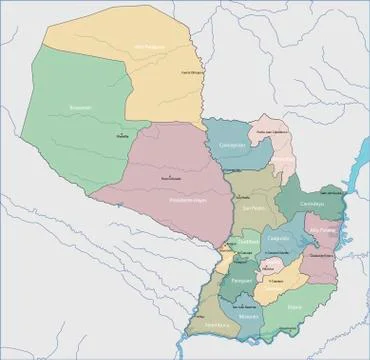 Map of Paraguay Illustrazione stock