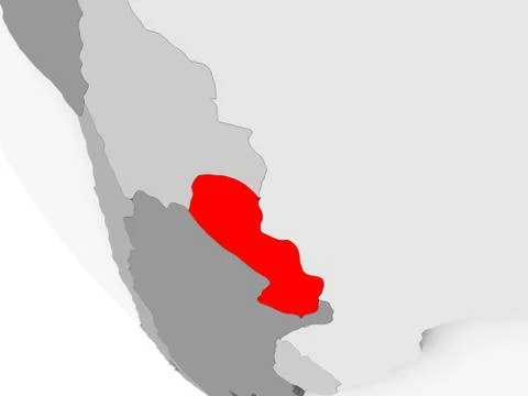 Map of Paraguay in red Illustrazione stock