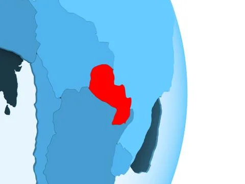 Map of Paraguay in red イラスト素材