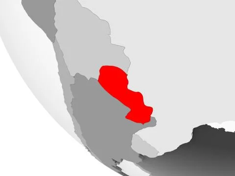 Map of Paraguay in red イラスト素材