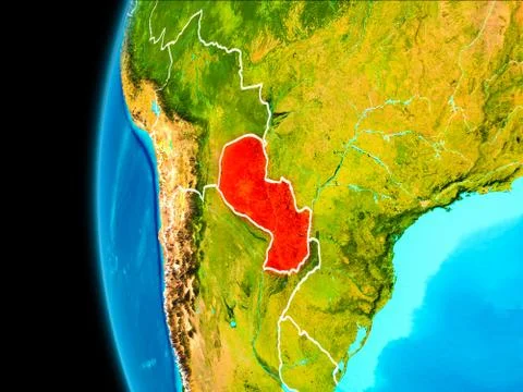 Map of Paraguay in red Fotos de archivo