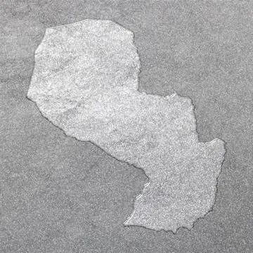 Map of Paraguay, silver background Ilustração Stock