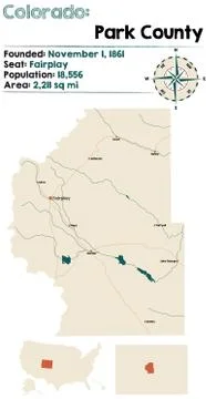 Map of Park County in Colorado Ilustração Stock