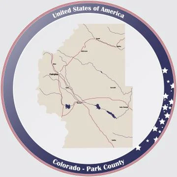 Map of Park County in Colorado Ilustração Stock