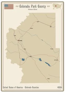 Map of Park County in Colorado Ilustración de archivo