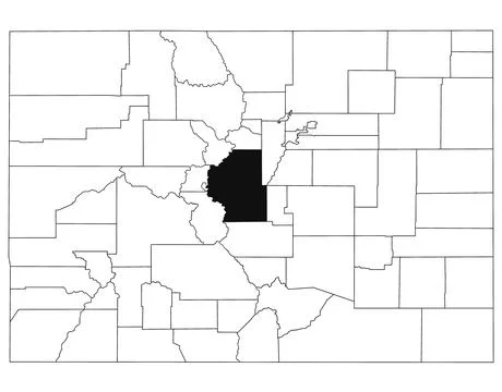 Map of park County in Colorado state on white background. single County map.. Stock Illustration