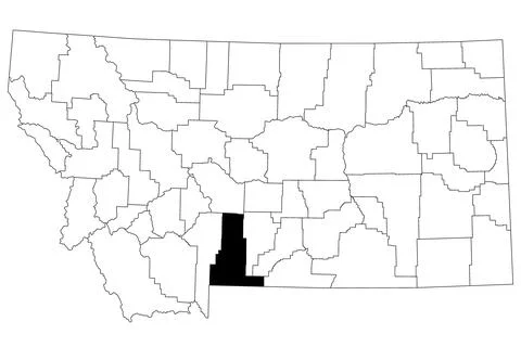 Map of park County in Montana state on white background. single County map .. Ilustración de archivo