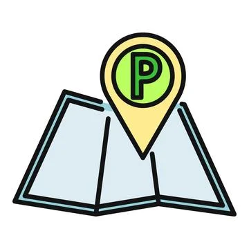Map with parking pin locator icon concept イラスト素材