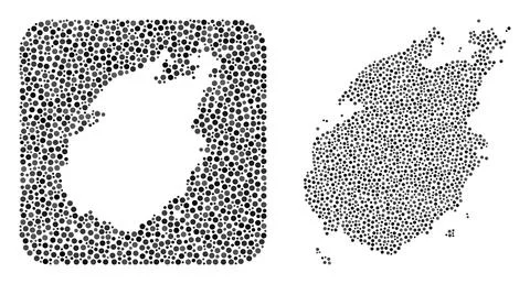 Map of Paros Island - Dot Collage with Stencil Stock Illustration