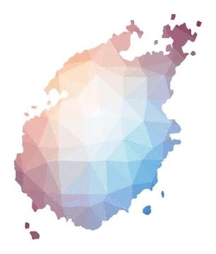 Map of Paros. Low poly illustration of the island. Geometric design with st.. Stock-Illustration