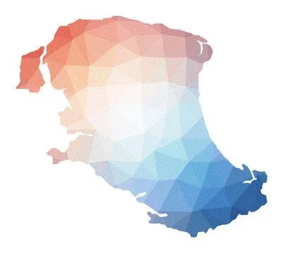 Map of Parrot Cay. Low poly illustration of the island. Geometric design wi.. Stock Illustration