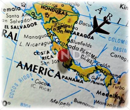 Map with parts of central america Stock Illustration