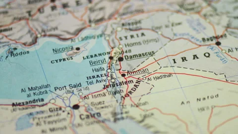 Map passage in the Middle East Stock Footage 253390589