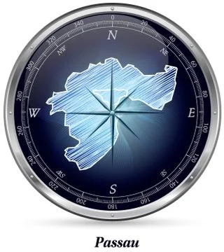 Map of passau with borders Stock Illustration