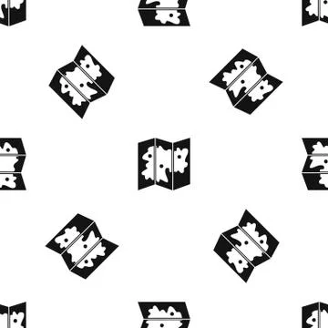 Map pattern seamless black Illustrazione stock