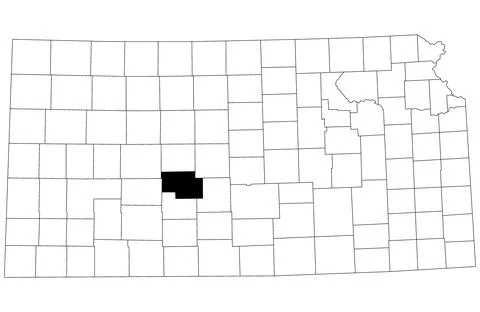 Map of Pawnee County in Kansas state on white background. single County map.. Stock Illustration