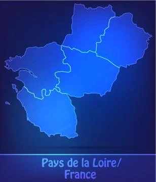 Map of pays de la loire Stock Illustration