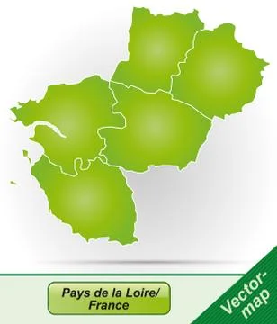 Map of pays de la loire Stock Illustration